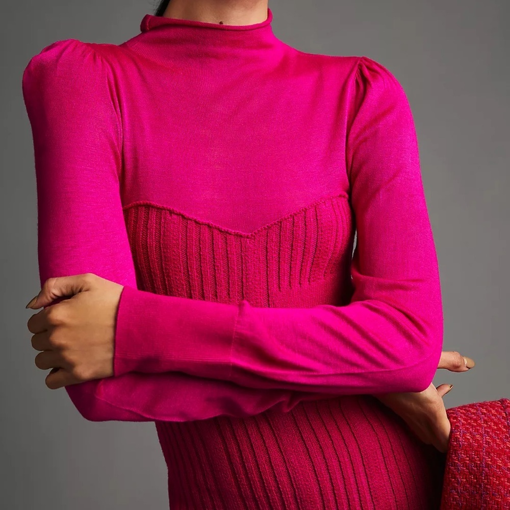 Anthropologie Turtleneck Sweater Dress - Picture 4 of 6